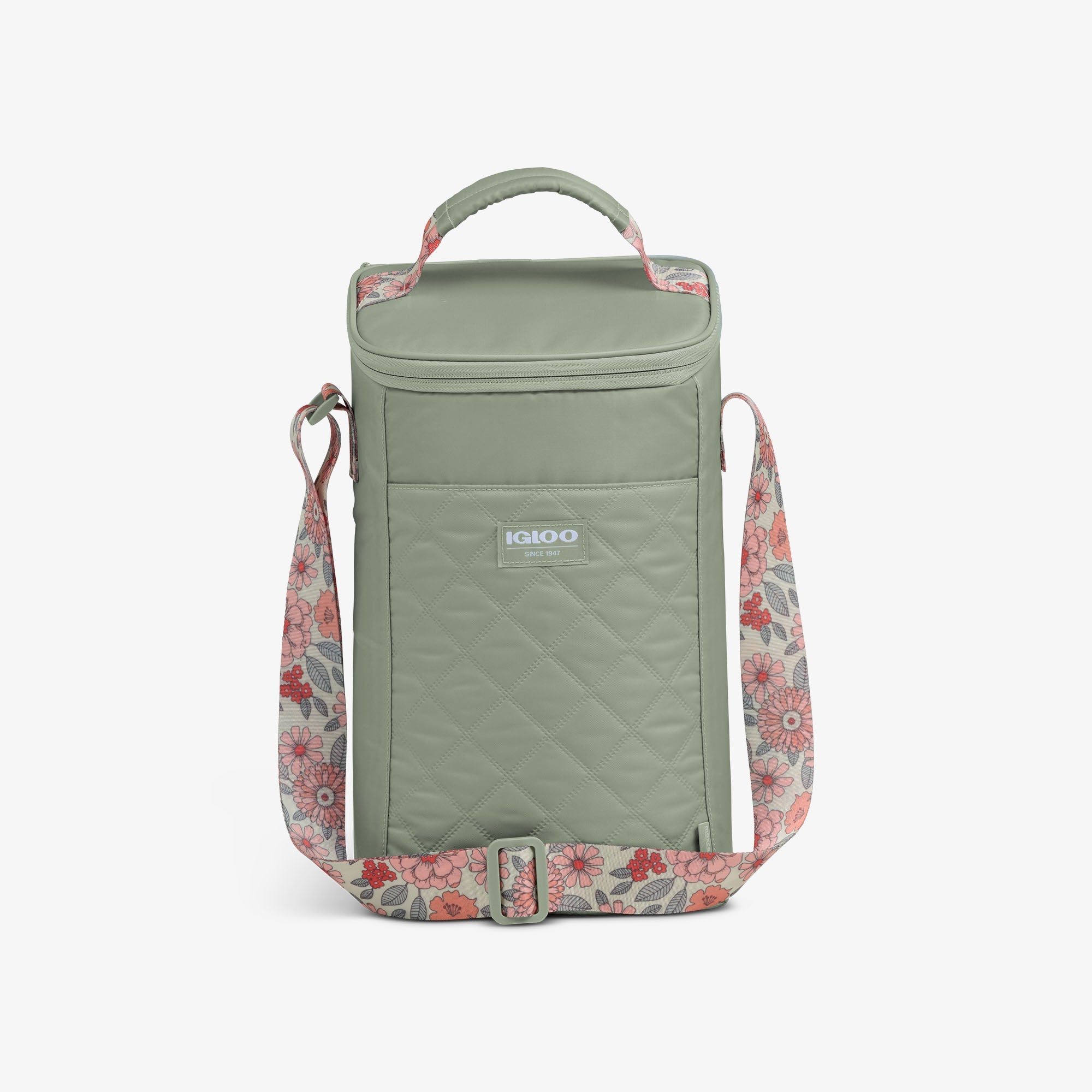 Floral MaxCold® DUO Vertical Crossbody Cooler Bag A1 Sage