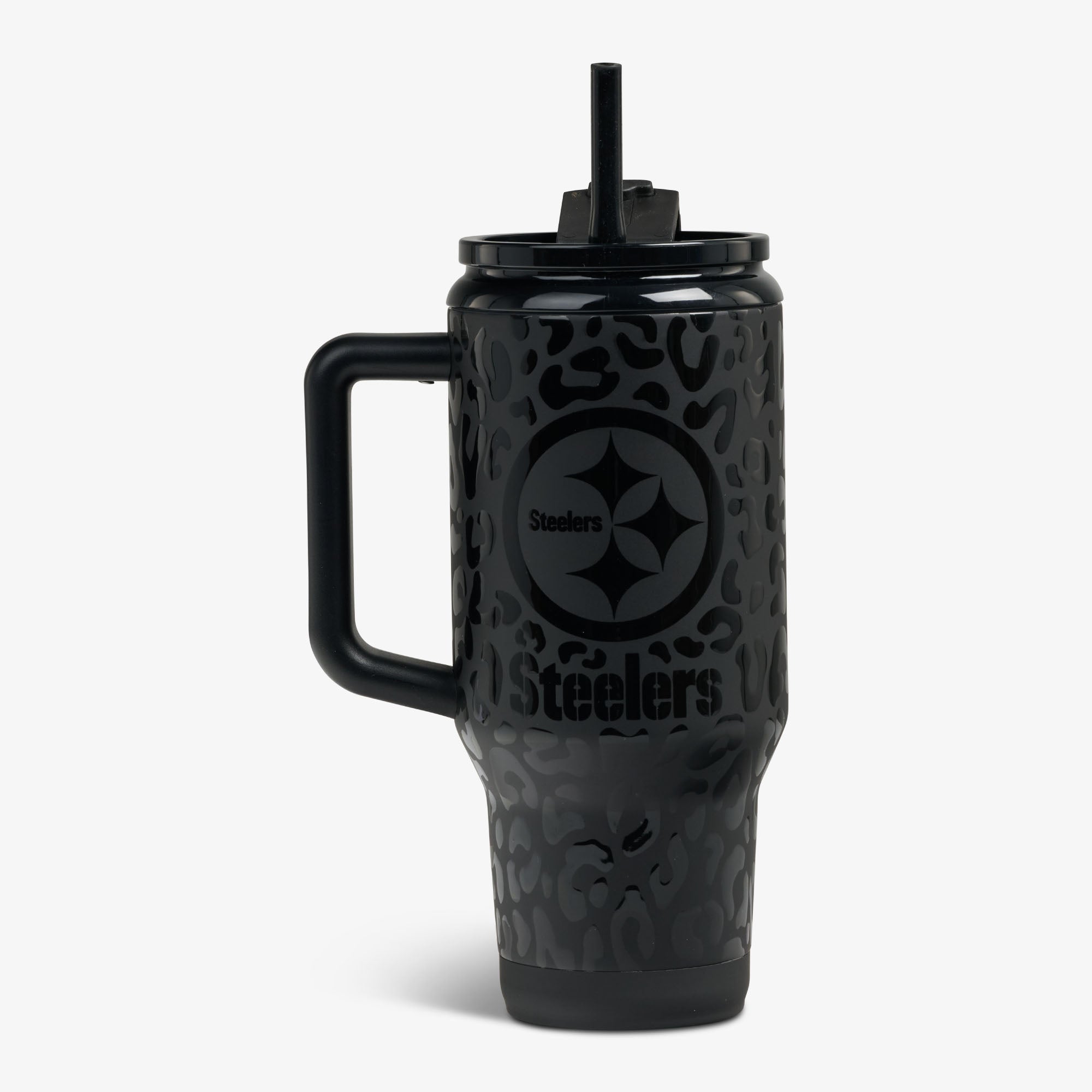 NFL 32 Oz Leopard Flip ‘n’ Sip Travel Mug X6 Steelers